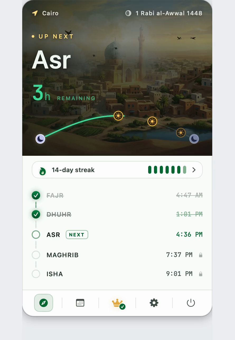 PrayerTimes Pro — Qibla compass